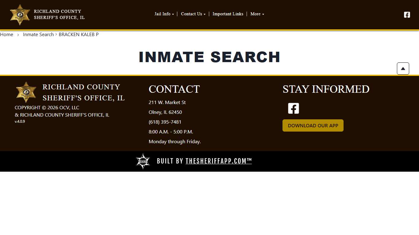 Inmate Search | Richland County Sheriff’s Office IL
